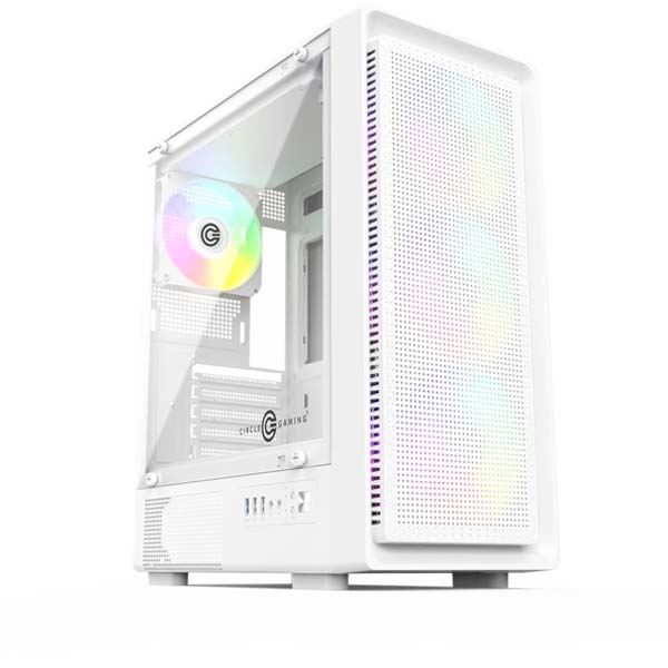 Circle Gladius M1 M-ATX Mid-Tower Gaming Cabinet (White)