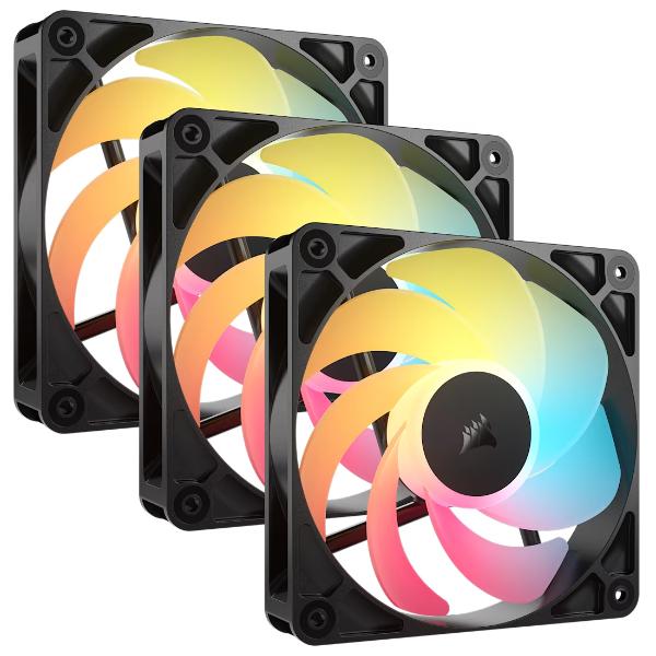 Corsair RS120-R ARGB 120mm PWM Reverse Fans (Triple Pack), Black