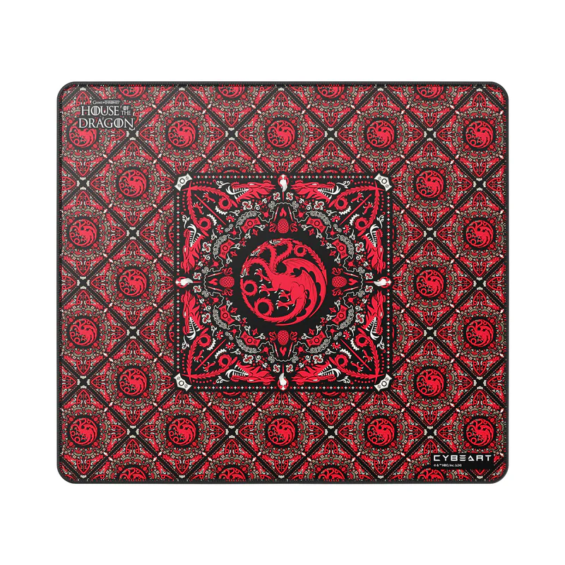 Cybeart | House Targaryen Gaming Mouse Pad (Large - 450x400x4mm) | Waterproof, Never Slip Base, Stitched Edges, Esports Grade