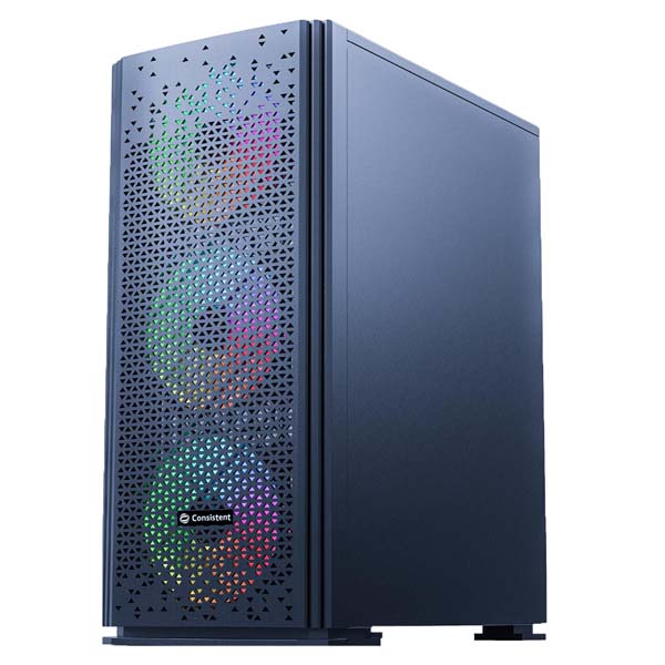 Consistent VECTOR Gaming PC Case (CIG2006) Black | Support :ATX, Micro ATX, and Mini ATX, along with ATX 12V | USB 3.0*1,1.0*2
