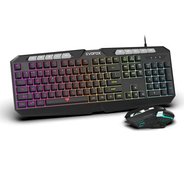 EvoFox Deathray V2 Wired Gaming Keyboard and Mouse Combo - (Black)