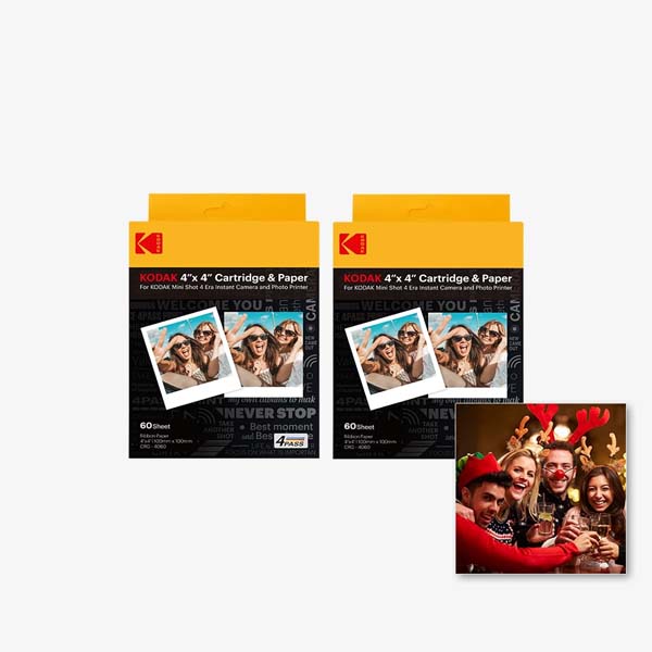 KODAK 4PASS Film Cartridge 4x4 inch (120 Sheets) for Mini Shot 4 ERA Instant Camera and Photo Printer