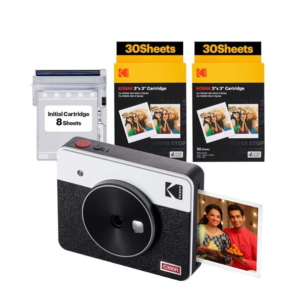 Kodak Mini Shot 3 Retro 2in1 + 68 Sheets Bundle (White)