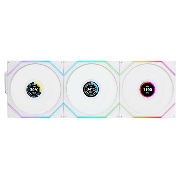 Lian Li UNI Fan TL LCD 120 Wireless Triple Pack Infinity Mirror (White)