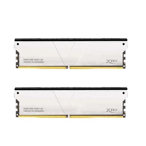 V-COLOR Manta XSky 32GB ( 16GB x 2 ) 7200MHz DDR5 RAM Memory (Silver) TMXSO1672834SKK