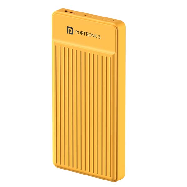 Portronics Luxcell B12 10,000mAh Ultra Slim Power Bank (Yellow)