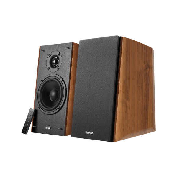 Edifier R2000DB Powered Bluetooth Bookshelf Speakers - Near-Field Studio Monitors - Optical Input - 5 inch Subwoofer - 120 Watts RMS - Warm Oak