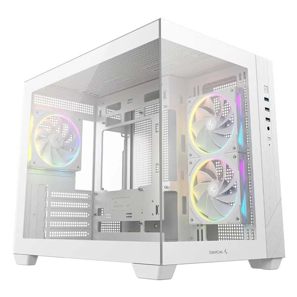 DEEPCOOL CG330 3F Micro-ATX Compact PC Case (White)