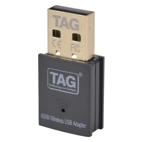 TAG NeoLink Dual Band 600Mbps WiFi & Bluetooth 4.2 USB Adapter 5GHz + 2.4GHz Wireless Dongle