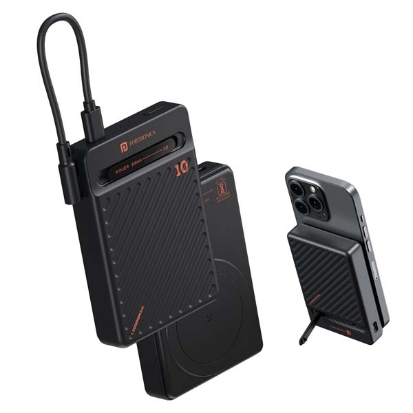 Portronics Chyro 10000mAh 15W Magnetic Wireless Fast Charging Powerbank (Black)