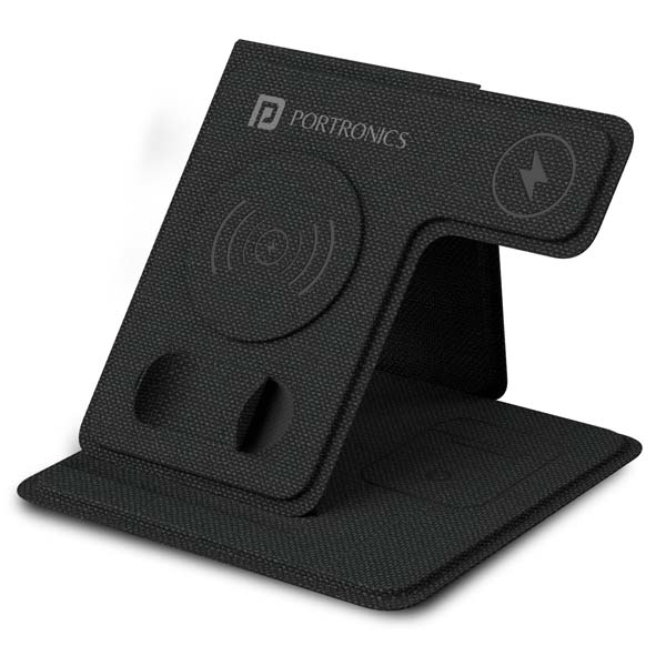 Portronics Freedom Fold 3 15W 3 in 1 Foldable MagSafe Compatible Wireless Charger