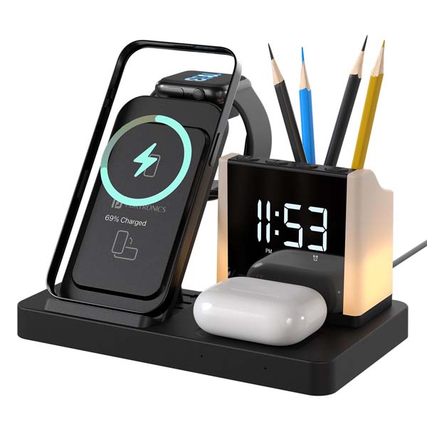 Portronics HexaCharge 6in1 15W Fast Magnetic Wireless Charging for iPhone (Black)