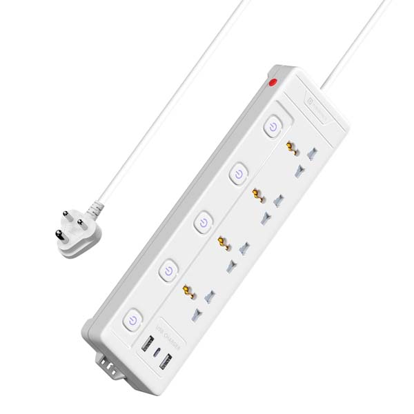 Portronics Power Plate 19 Extension Board with 4 Universal Sockets (White)