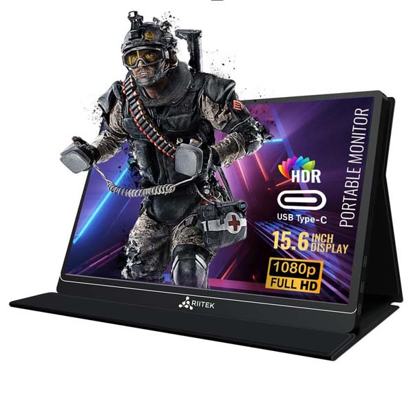 RIITEK 15.6 Inch Portable Monitor 1920X1080 Fhd Ips Ultra Slim Display Screen (Black)