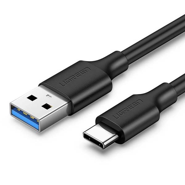 UGREEN US184 USB 3.0 A Male to Type C Male Cable Nickel Plating 1m (Black-20882)