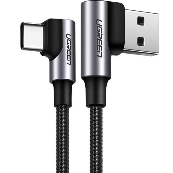 Ugreen US176 90° Angled Cable USB C USB 2.0 480Mbps 3A 0.5m (Black, US176)