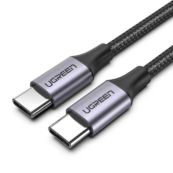 Ugreen US161 USB 3.1 Type C Male to Type C Male Cable Nickel Plating Aluminum Shell 1.5m (Gray 50751)