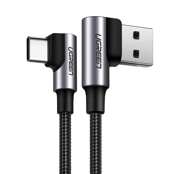 Ugreen US176 90° Angled Cable USB C USB 2.0 480Mbps 3A 2m (Black 20857)