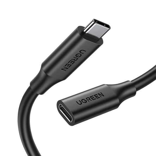 Ugreen US353 USB-C Male to USB-C Female Gen2 5A Extension Cable 1m (Black)-10387