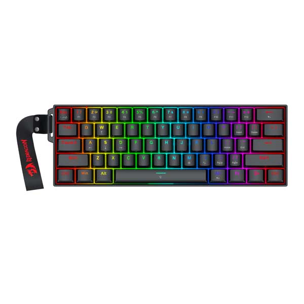 Redragon K617 FIZZ Magnetic Plus 60% Wired Mechanical Keyboard with Strap Black (Magnetic Switch)