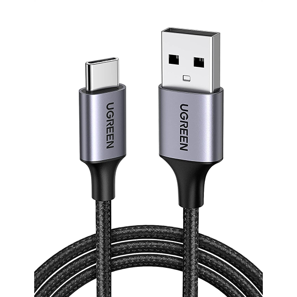 UGREEN US288 USB-A 2.0 to USB-C Cable Nickel Plating Aluminum Braid 1m (White)-60131