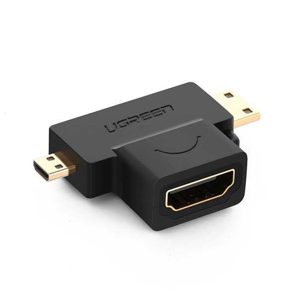 Ugreen HD129 HDMI Female to Micro HDMI plus Mini HDMI Male 4K Adapter (20144)