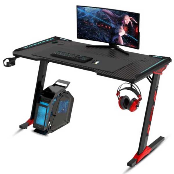 WAR HAMMER Kratos Rgb Warstation Gaming Desk (Black)