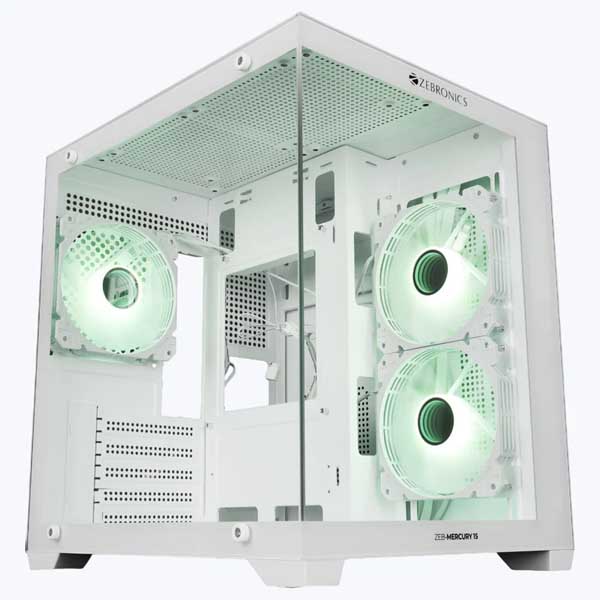 Zebronics Zeb Mercury 15 mATX Gaming Cabinet (White)