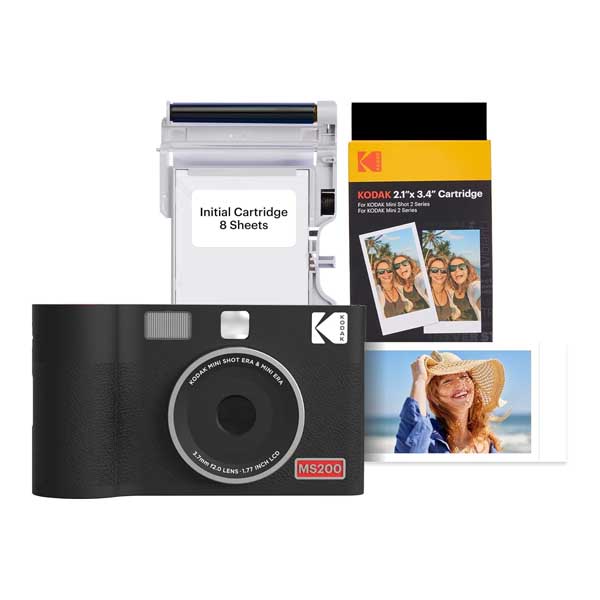 Kodak Mini Shot 2 ERA 2-in-1 Instant Camera Printer Cartridge Bundle (2.1x3.4) Inches + 38 sheets (Black)