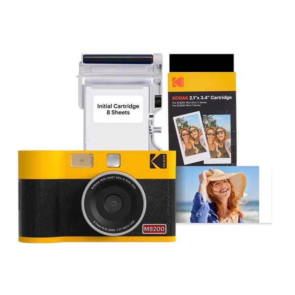 Kodak Mini Shot 2 ERA 2-in-1 Instant Camera Printer Cartridge Bundle (2.1x3.4) Inches + 38 sheets (Yellow)