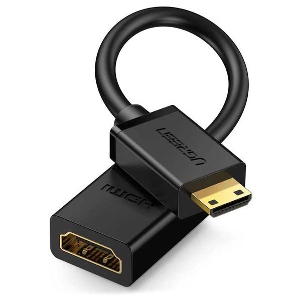 Ugreen Mini HDMI Male to HDMI Female Adapter Cable (22cm Black-20137)