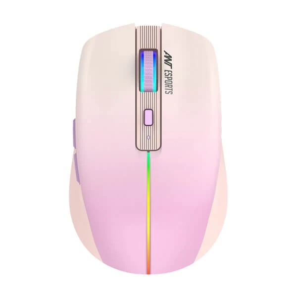 Ant Esports GM400W RGB Wireless Gaming Mouse Light Pink 1 1