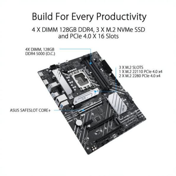 Asus Prime H670 PLUS D4 Motherboard 3