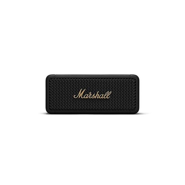 Marshall Emberton 20 Watt Wireless Bluetooth Portable Speaker, Black and Brass