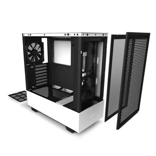 NZXT H510 Flow Mid Tower Gaming Cabinet - White - Computech Store