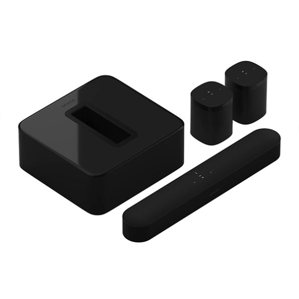 Sonos 5.1 Surround Set – Sonos Beam, Sub & 2 One SL (Black)