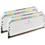 Corsair DOMINATOR PLATINUM RGB 64GB 2x32GB DDR5 DRAM 5600MHz C40 Memory Kit White