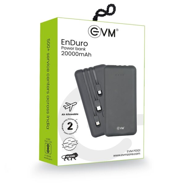 EVM Encharge+ 20000mAh Power Bank - Stay Charged on the Go