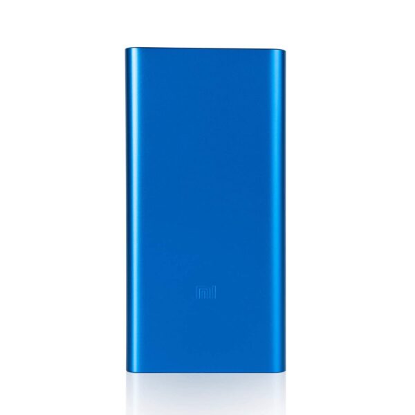 MI 10000mAh 3i Lithium Polymer Power Bank Dual InputMicro USB and Type C and Output Ports 18W Fast Charging Metallic Blue