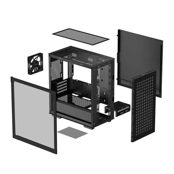 DeepCool CH370 M ATX Mini Tower Cabinet With Tempered Glass Side Panel Black 9