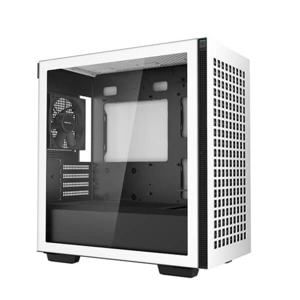 DeepCool CH370 WH M ATX Mini Tower Cabinet With Tempered Glass Side Panel White 2
