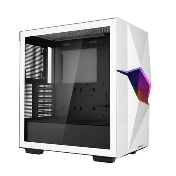DeepCool Cyclops ARGB E ATX Mid Tower Cabinet With Tempered Glass Side Panel White 2