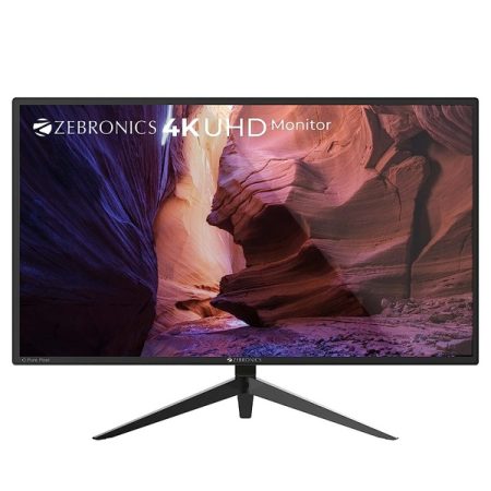 ZEBRONICS Zeb-A28Uhd 4K UHD 3840 X 2160 Pixels, 28 Inch (71.7 Cm) Monitor with 2X Dp Input, Dual Hdmi, 300Cd/M Sq, 1.07B Color, Built-in Speaker, Earphone Jack, 16:9 Ratio and Wall Mountable (Black)