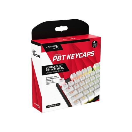 HyperX PBT Keycaps Full Key Set, Double Shot PBT Material, English (US) Layout, 104 Keys (White)