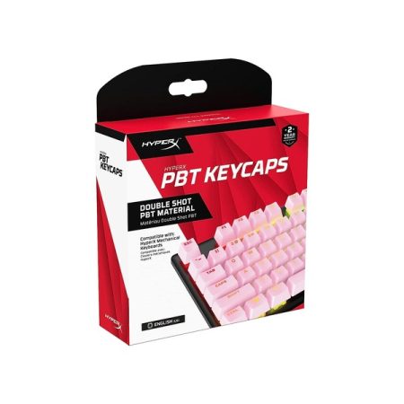 HyperX PBT Keycaps Full Key Set, Double Shot PBT Material, English (US) Layout, 104 Keys (Pink)