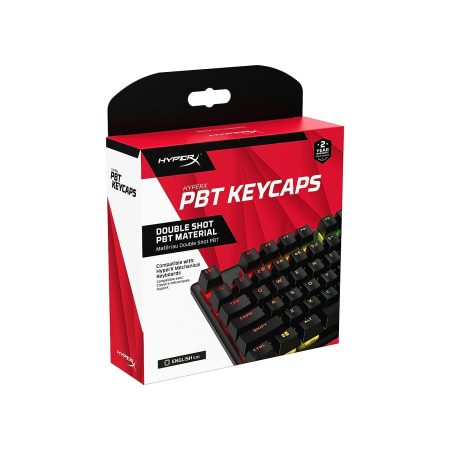 HyperX PBT Keycaps Full Key Set, Double Shot PBT Material, English (US) Layout, 104 Keys (Black)