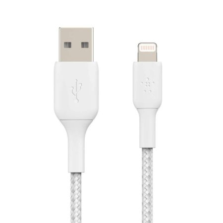 Belkin Apple Certified Lightning to USB Charge and Sync Tough Braided Cable 3.3 feet (1 meters) – White
