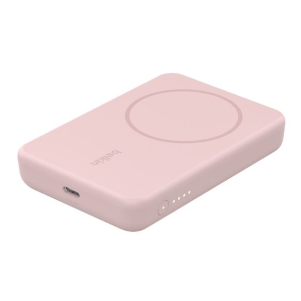Belkin BoostCharge Magnetic Wireless Power Bank with Stand (5000mAh, Pink)