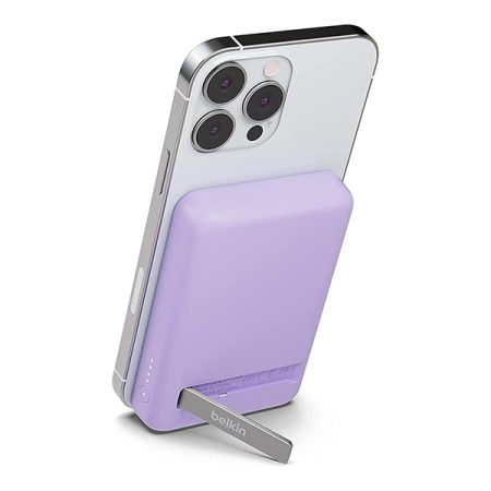 Belkin BoostCharge Magnetic Wireless Power Bank with Stand (5000mAh, Purple)