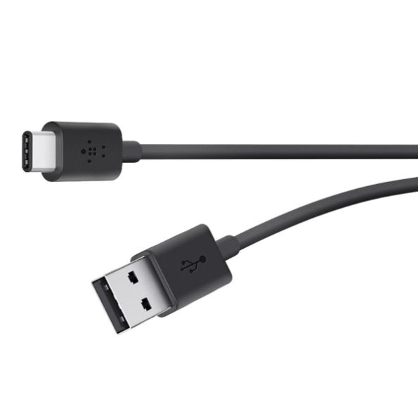 Belkin F2CU032BT06-BLK 1.8 m High Speed USB 2.0 to Reversible USB Type C Charge Cable, Black